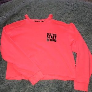 Pink VS cold shoulder sweatshirt